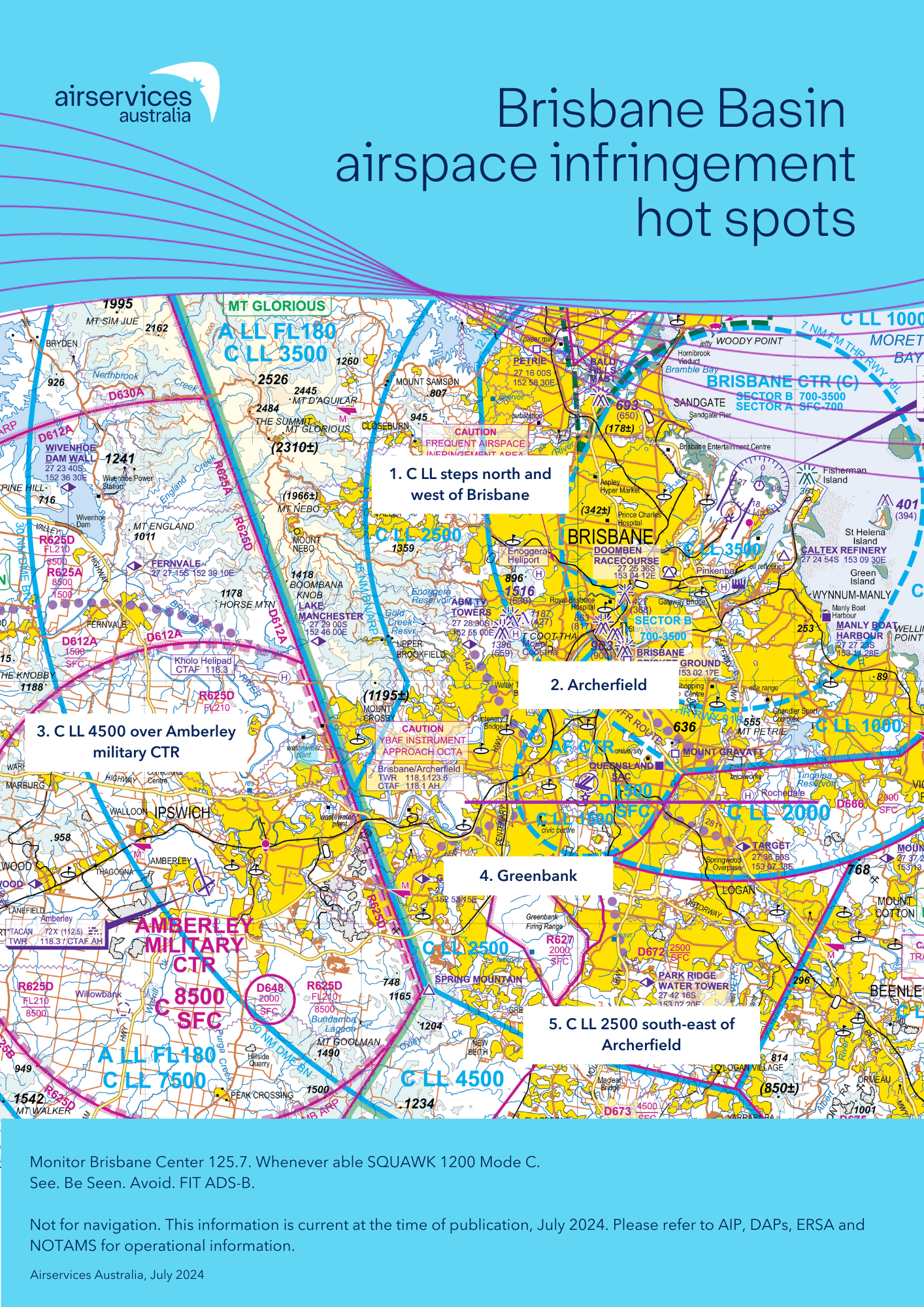 Brisbane Basin airspace infringement hot spots